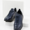 Кожени мъжки обувки в син цвят-061471