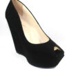 Черни дамски обувки с висока платформа-115863